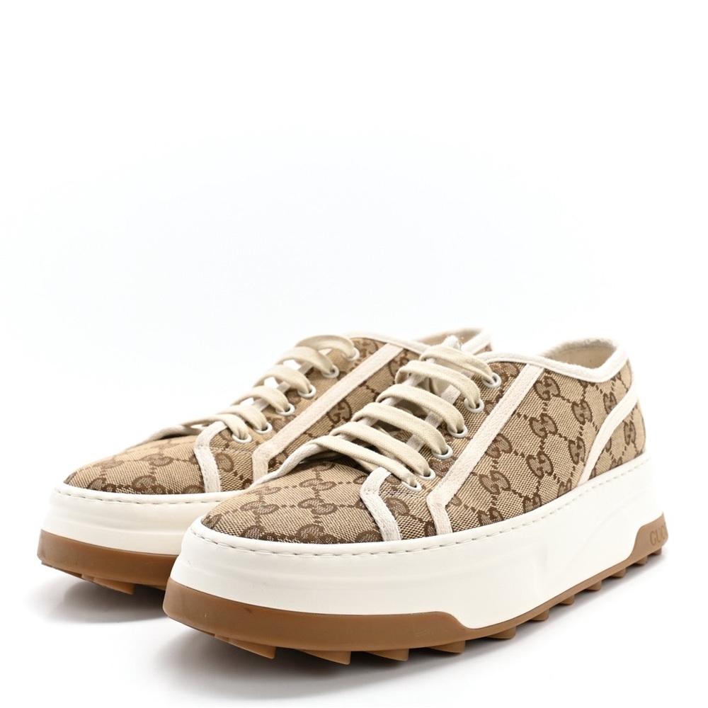 Gucci Women's Beige monogram platform Sneakers